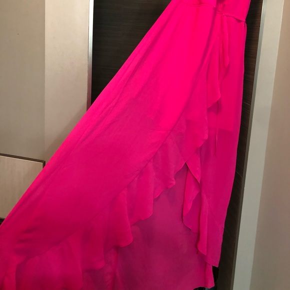 Chiffon Maxi Dress - Hot Pink - Picture 6 of 7